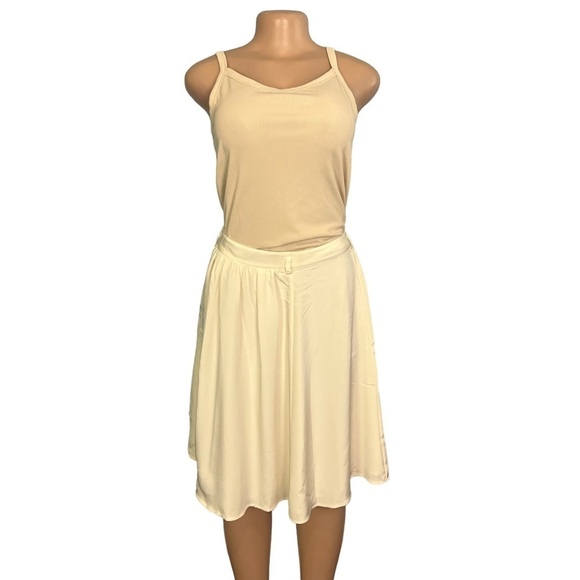 Theory Anca Silk White Basque Silk Skirt - Picture 1 of 8